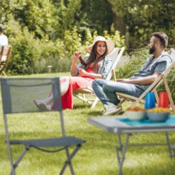 Relaxdays Sedia Pieghevole Da Balcone Metallo Plastica Seduta Da Giardino HxLxP: 87 X 55 X 48,5 Cm, Grigio Antracite -VIDAXLI NEGOZIO 10720494 3