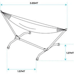 Amaca Da Giardino Con Supporto In Acciaio Inossidabile Per 2 Persone Con Portata Di 200 Kg E Borsa Trasportabile Ideale Per Campeggio E Spiaggia. Colore Blue. -VIDAXLI NEGOZIO 12946264 4