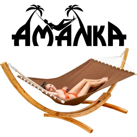 Amaca Da Giardino Con Supporto Legno - 325 Cm Porta Amaca - Amaca Per 2 Persone 2 Amaca Da Giardino Con Supporto Legno - 325 Cm Porta Amaca - Amaca Per 2 Persone - immagine 2