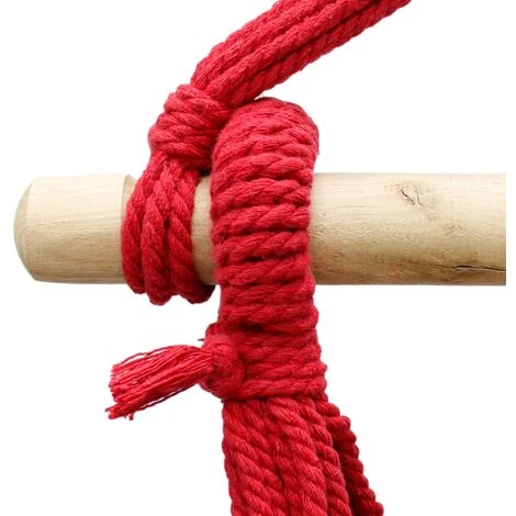 Amaca Poltrona Sedia Sospesa Giardino Campeggio Con 2 Cuscini Rosso/giallo/verde 4 Amaca Poltrona Sedia Sospesa Giardino Campeggio Con 2 Cuscini Rosso/giallo/verde - immagine 4