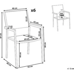 Set Di 6 Sedie Da Giardino In Simil Rattan Nero E Gambe In Acciaio Inox Grosseto -VIDAXLI NEGOZIO 16230235 3