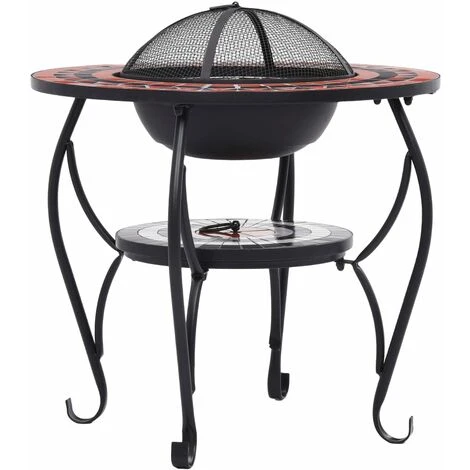 Tavolo Con Braciere Mosaico Terracotta E Bianco 68 Cm Ceramica VidaXL 5 Tavolo Con Braciere Mosaico Terracotta E Bianco 68 Cm Ceramica VidaXL - immagine 5