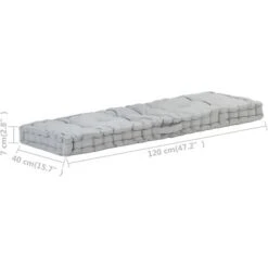 Cuscino Per Pallet E Pavimento In Cotone 120x40x7 Cm Grigio VidaXL -VIDAXLI NEGOZIO 18805414 3