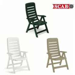 Sedia Esterno Poltrona Pieghevole Regolabile Inclinabile Richiudibile Giardino - Colore Principale: Bianco