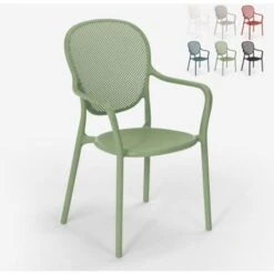 Sedia Design Moderno Per Cucina Bar Ristorante Esterno In Polipropilene Clara Colore: Verde
