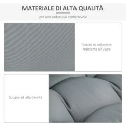 Outsunny Cuscineria Per Pallet Set 3 Cuscini Per Seduta E Schienale Di Divani Panca Con Bancali Grigio Scuro -VIDAXLI NEGOZIO 30953904 5