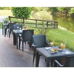 Sedia Da Giardino In Plastica Effetto Rattan Impilabile [ 6 PEZZI ] Eden - Antracite -VIDAXLI NEGOZIO 31027934 3