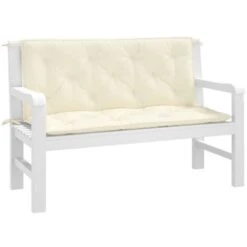 Cuscino Per Panca Bianco Crema 120 Cm In Tessuto Oxford VidaXL -VIDAXLI NEGOZIO 35846781 4