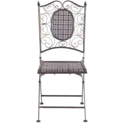 Set Di 2 Sedie Da Giardino Bistro Pieghevoli In Metallo Nero Bormio -VIDAXLI NEGOZIO 35912747 4