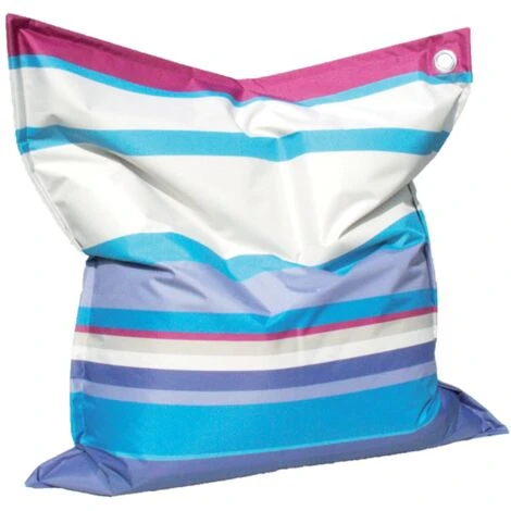 Cuscinone Enorme Da Giardino A Righe Per Esterno 160x135 H Cm -Righe Grige E Azzurre 5 Cuscinone Enorme Da Giardino A Righe Per Esterno 160x135 H Cm -Righe Grige E Azzurre - immagine 5