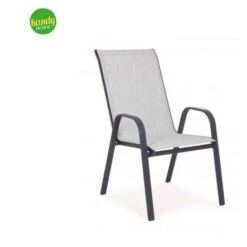 SEDIA CON BRACCIOLI BIZZOTTO MARTINEZ GRIGIO CHIARO