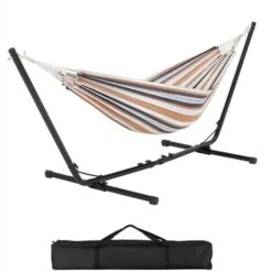 Yaheetech Amaca Da Esterno Con Supporto Regolabile Carica 200 Kg Con Borsa Di Trasporto In Ferro Poliestere E Oxford Per Spiaggia/Pisolini/Campagna/Campeggio/Picnic/Gita Strisce A Colori