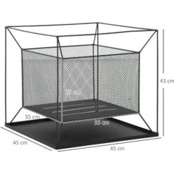 Outsunny Braciere Da Giardino A Legna Portatile Con Attizzatoio 45x45x43cm Nero -VIDAXLI NEGOZIO 53540773 3