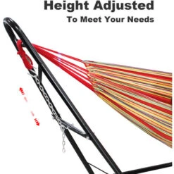 Todeco Amaca, Letto Appeso - Capacità: Per 2 Persone - Altezza: Regolabile - Rosso, Con Supporto H-Type, Cotone, Brasiliano -VIDAXLI NEGOZIO 54376613 3