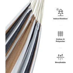 Todeco Amaca, Letto Appeso - Capacità: Per 2 Persone - Altezza: Regolabile - Marrone, Brasiliano, Cotone, Con Supporto H-Type -VIDAXLI NEGOZIO 54376622 4