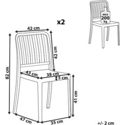 Set Di 2 Sedie In Plastica Resistente Alle Intemperie Blu Sersale -VIDAXLI NEGOZIO 55028039 3