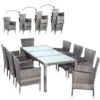 Set Tavolo E Sedie Da Giardino 8 Sedie Impilabili Tavolo 190x90cm Arredo Esterno
