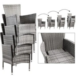 Set Tavolo E Sedie Da Giardino 8 Sedie Impilabili Tavolo 190x90cm Arredo Esterno -VIDAXLI NEGOZIO 56113320 5