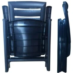 Sedia Pieghevole Esterno Poltrona Giardino Campeggio Reclinabile 5 Posizioni Blu -VIDAXLI NEGOZIO 56397103 5