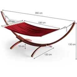 Struttura Per Amaca XXL 350 Cm Con Amaca Rosso VitaliSpa -VIDAXLI NEGOZIO 59137741 3