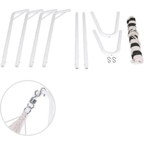 Deuba Amaca Con Telaio In Metallo Con Aggancio Rapido Max. 150kg Lettino Sospeso Campeggio Nero 5 Deuba Amaca Con Telaio In Metallo Con Aggancio Rapido Max. 150kg Lettino Sospeso Campeggio Nero - immagine 5