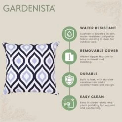 Gardenista Cuscini Decorativi Gardenista Con Stampe, 45x45 Cuscini Decorativi Con Imbottitura In Fibra Cava E Rivestimento Sfoderabile Resistente All'Acqua, (4 Pezzi), Nero/Grigio -VIDAXLI NEGOZIO 60311023 3
