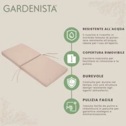 Gardenista Cuscini Per Sedie Da Giardino, Cuscini Per Sedili Pieghevoli Resistenti All'acqua Per Sedie Da Giardino Con Rivestimento Rimovibile Facile Da Pulire 2 Pezzi, Pietra -VIDAXLI NEGOZIO 60311161 4
