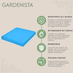Gardenista Cuscini Per Rattan, Cuscini Di Seduta Resistenti All'acqua Per Mobili Da Esterno In Rattan Con Rivestimento Rimovibile Facile Da Pulire 4 Pezzi, Turchese -VIDAXLI NEGOZIO 60311219 4