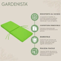 Gardenista Cuscini Per Sedie Da Giardino, Cuscini Per Sedili Pieghevoli Resistenti All'acqua Per Sedie Da Giardino Con Rivestimento Rimovibile Facile Da Pulire 2 Pezzi, Lime -VIDAXLI NEGOZIO 60311243 4