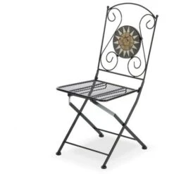 Sedie Da Esterno Pieghevoli Ferro E Mosaico Musa Nero 2 Pezzi -VIDAXLI NEGOZIO 67462349 3
