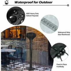 RHAFAYRE Copertura Per Riscaldamento Elettrico Da Esterno - Impermeabile - Tessuto Oxford 420D - Completamente Resistente Alle Intemperie - Con Cerniera E Coulisse Regolabile - Antivento -VIDAXLI NEGOZIO 73156068 3