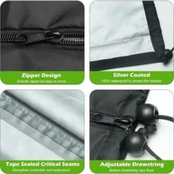 RHAFAYRE Copertura Per Riscaldamento Elettrico Da Esterno - Impermeabile - Tessuto Oxford 420D - Completamente Resistente Alle Intemperie - Con Cerniera E Coulisse Regolabile - Antivento -VIDAXLI NEGOZIO 73156068 5