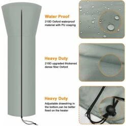 RHAFAYRE Coperta Riscaldante Per Patio, Protezione Per Mobili Da Esterno Rotonda Da Giardino Impermeabile Resistente, Coperta Per Riscaldatore Per Patio Rotonda Extra Large, Protezione In Tessuto Tras -VIDAXLI NEGOZIO 73156108 3