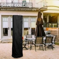 RHAFAYRE Coperture Per Riscaldatore Da Esterno Copertura Per Riscaldatore Da Patio Impermeabile, Antivento Anti-UV, Copertura Per Riscaldatore Da Esterno In Tessuto Oxford Nero (221 X 53 X 61 Cm) -VIDAXLI NEGOZIO 73156313 3