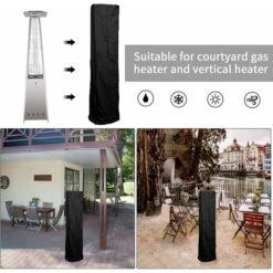 RHAFAYRE Coperture Per Riscaldatore Da Esterno Copertura Per Riscaldatore Da Patio Impermeabile, Antivento Anti-UV, Copertura Per Riscaldatore Da Esterno In Tessuto Oxford Nero (221 X 53 X 61 Cm) -VIDAXLI NEGOZIO 73156313 5