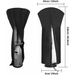 RHAFAYRE 210D Copertura Del Riscaldatore Per Patio In Tessuto Oxford, Copertura Del Riscaldatore Per Patio Impermeabile Antivento Antipolvere Resistente Alla Neve Con Custodia Nera (226 X 85 X 48 Cm) -VIDAXLI NEGOZIO 73156450 5