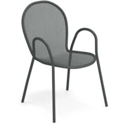 EMU Sedia Con BRACCIOLI Ronda Art. 116 Colore Grigio Antico , Per Uso Esterno , Made In Italy