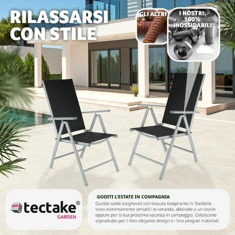 2 Sedie Da Giardino In Alluminio Pieghevoli - Arredo Giardino, Sedie Da Esterno, Sedie Giardino 3 2 Sedie Da Giardino In Alluminio Pieghevoli - Arredo Giardino, Sedie Da Esterno, Sedie Giardino - immagine 3