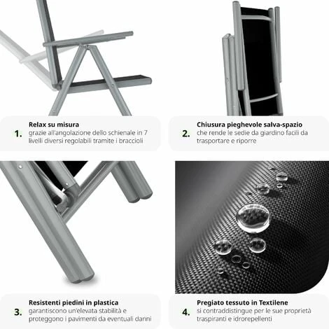 2 Sedie Da Giardino In Alluminio Pieghevoli - Arredo Giardino, Sedie Da Esterno, Sedie Giardino 4 2 Sedie Da Giardino In Alluminio Pieghevoli - Arredo Giardino, Sedie Da Esterno, Sedie Giardino - immagine 4