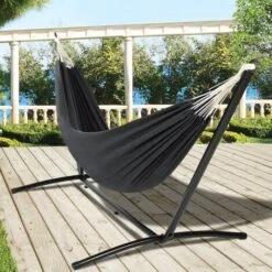 Amaca Con Supporto In Metallo E Tela Grigio Antracite