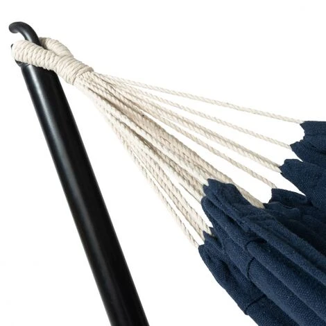 Amaca Con Supporto In Metallo E Tela Blu Navy 3 Amaca Con Supporto In Metallo E Tela Blu Navy - immagine 3