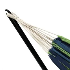Amaca Con Supporto In Metallo E Tessuto A Righe Blu E Verdi 6 Amaca Con Supporto In Metallo E Tessuto A Righe Blu E Verdi -VIDAXLI NEGOZIO 81211886 3