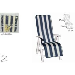 Cuscino Per Sdraio Capri Rigato Blu