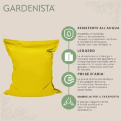 Gardenista Poltrona A Sacco, Pouf Gigante Da Esterno Protetto Dai Raggi UV Con Tessuto Resistente All'acqua Di Alta Qualità E Imbottitura In Perline Di Poliestere EPS, Oro -VIDAXLI NEGOZIO 86879990 3