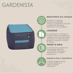 Gardenista Pouf Poggiapiedi, Pouf Protetto Dai Raggi UV Poggiapiedi Con Tessuto Resistente All'acqua Di Alta Qualità E Imbottitura In Perline Di Poliestere EPS, Verde Acqua -VIDAXLI NEGOZIO 86879995 3