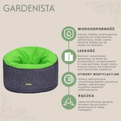 Gardenista Poltrona A Sacco, Poltrona A Sacco Rotonda Per Esterni Protetta Dai Raggi UV Con Tessuto Resistente All'acqua Di Alta Qualità E Imbottitura In Perline Di Poliestere EPS, Verde -VIDAXLI NEGOZIO 86880003 3