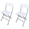 Rebecca Mobili Set 2 Sedie Pieghevoli Da Esterno In Plastica Acciaio Per Giardino Balcone