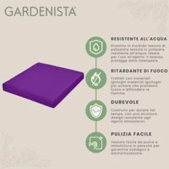 Gardenista Cuscini Per Rattan, Cuscini Di Seduta Resistenti All'acqua Per Mobili Da Esterno In Rattan Con Rivestimento Rimovibile Facile Da Pulire 4 Pezzi, Viola -VIDAXLI NEGOZIO 90267976 4