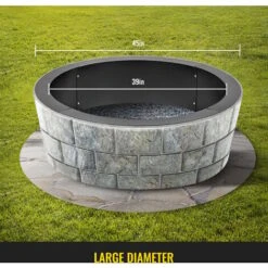 VEVOR Braciere BBQ Braciere Per Barbecue Anello In Acciaio Solido Q235, Braciere Fai Da Te Da Campeggio Da Esterno 114,3x99 Cm, Anello Fodera Del Pozzo Del Fuoco Uso Carbone E Legna Da Ardere -VIDAXLI NEGOZIO 92083012 5