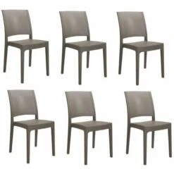 KIT 6 SEDIE POLIPROPILENE CUCINA BAR RISTORANTE SEDIA INTERNO ESTERNO TORTORA FL